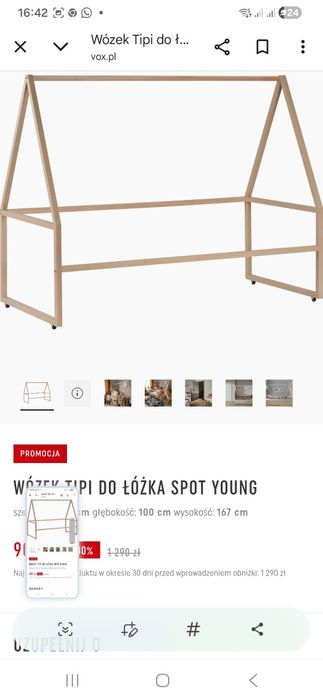 Wózek Tipi do łóżka spot young vox.