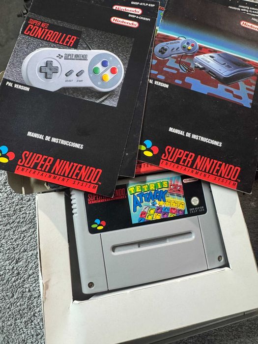 Super Nintendo SNES PAL + 2 Comandos + 3 Jogos Completos CIB