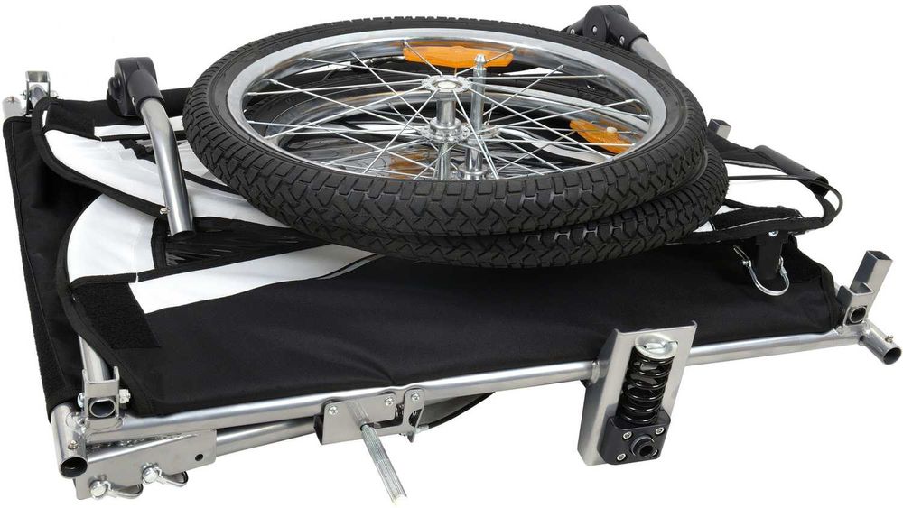 Przyczepka Rowerowa + Amortyzator 3w1+OŚWIETLENIE LED 2-osobowa+JOGGER