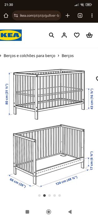 Berço Gulliver IKEA + colchão Zippy