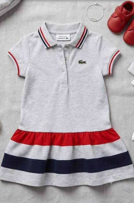 Стильное брендовое платье-поло Lacoste для девочки, оригинал