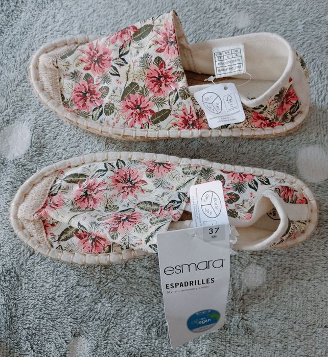 Buty damskie espadryle kwiaty kwiatowe łąka esmara 37 Lidl