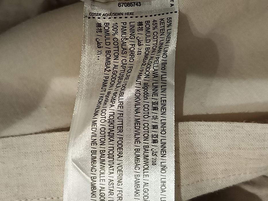 Mango lniana spódnica len bawełna natural beige 140