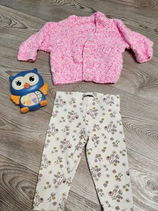Кофточка теплая и лосины на девочку 3 мес