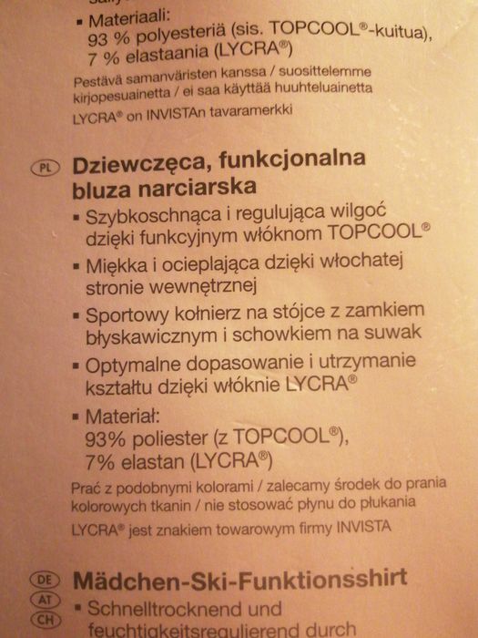 Bluza koszulka narciarska Crivit 158 164 kolorowa stok 12 14 lat
