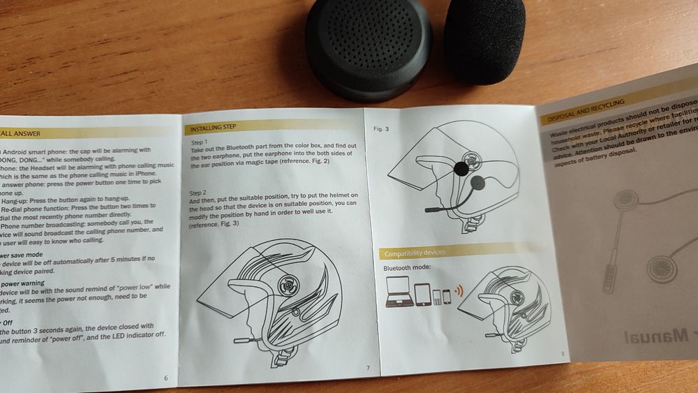 Продам Bluetooth гарнитуру в мото шлем