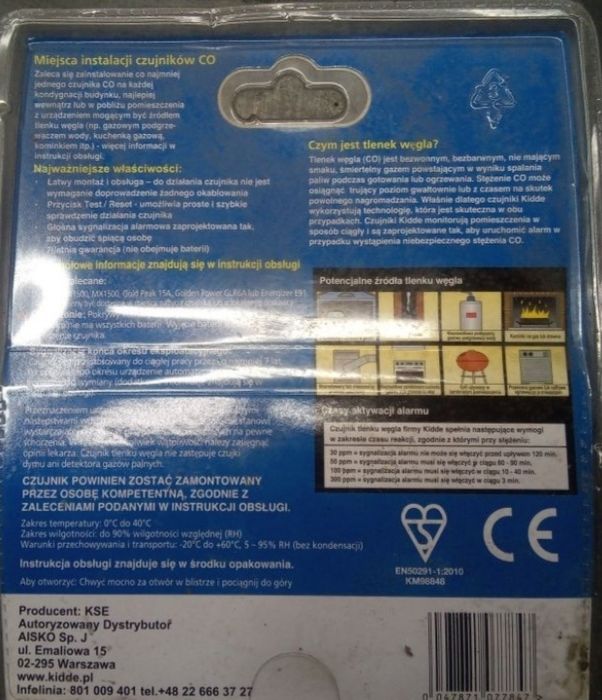 Czujnik Czadu,Tlenku węgla, Kidde 7DCO .Nowy