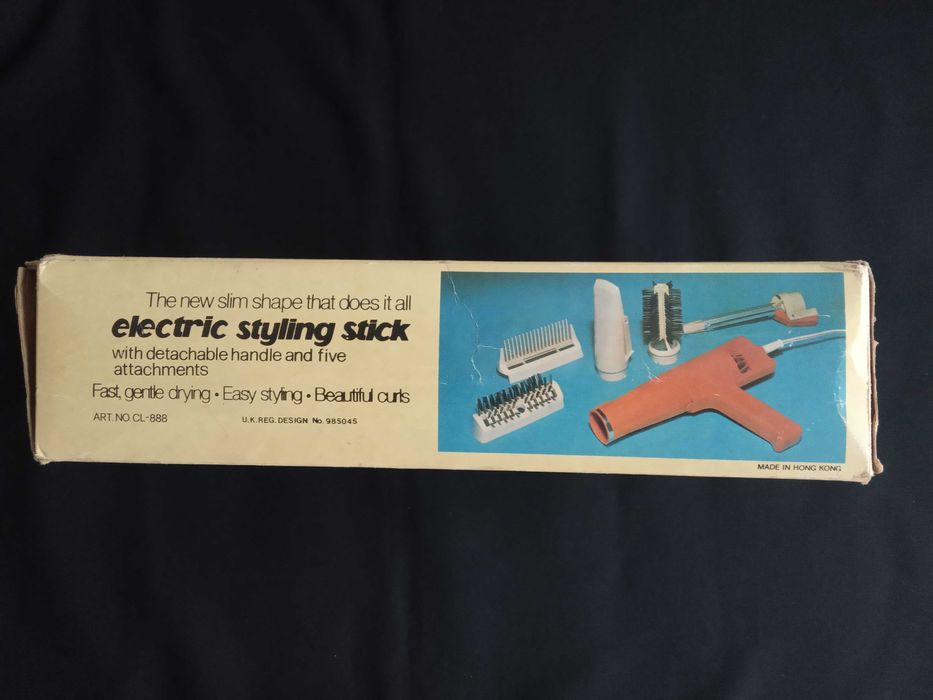 Secador de cabelo com acessórios anos 70