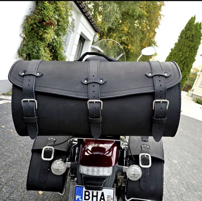 Motocyklowy Kufer+ sakwy czarny mat