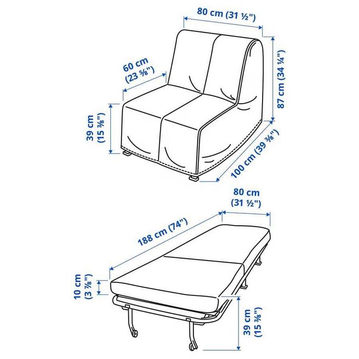 2 - Sofá cama 1 lugar