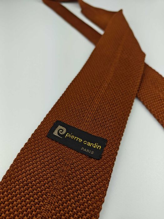 Pierre Cardin brązowy bawełniany krawat knit wrz256