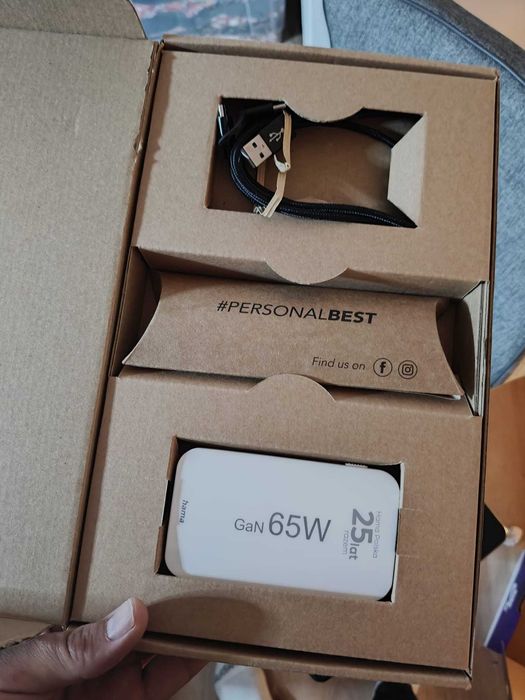 Ładowarka SUPERCHARGER Hama GAN 65W! + kabel USB C, micro, lightning