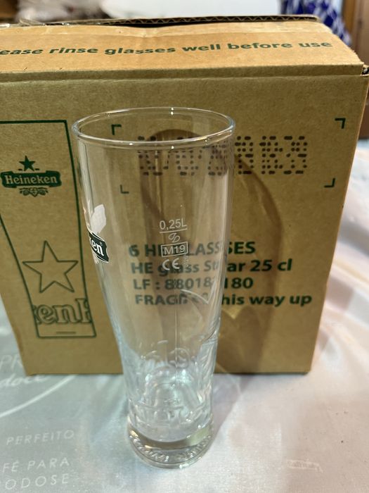 Copos de cerveja Heineken 25 cl x6 novos