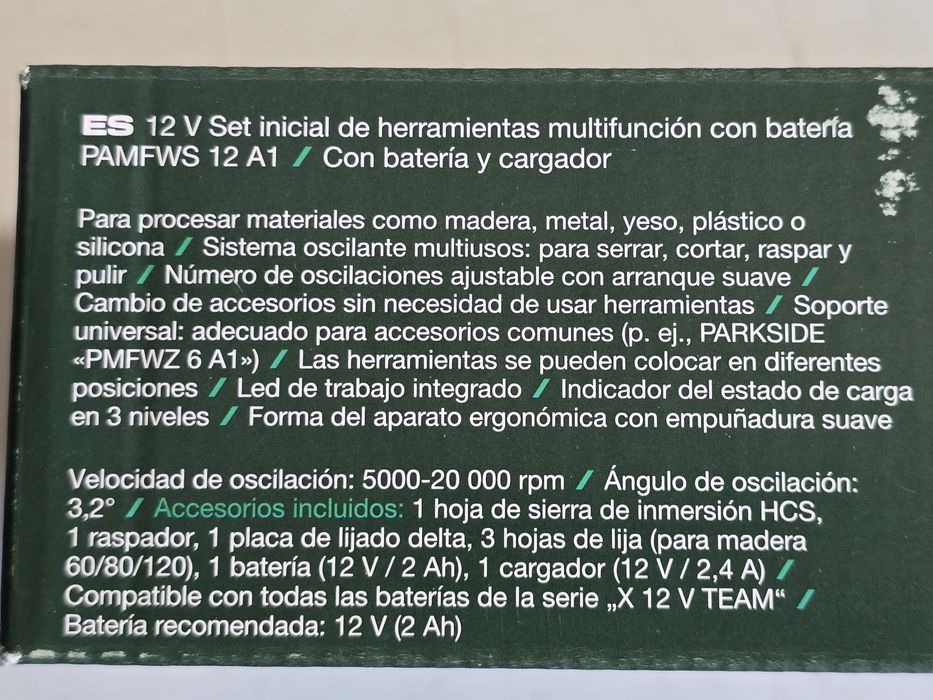 PARKSIDE 12V Ferramenta Multifunções