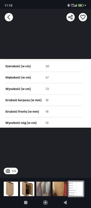 Szafka Acari dolna 30 cm