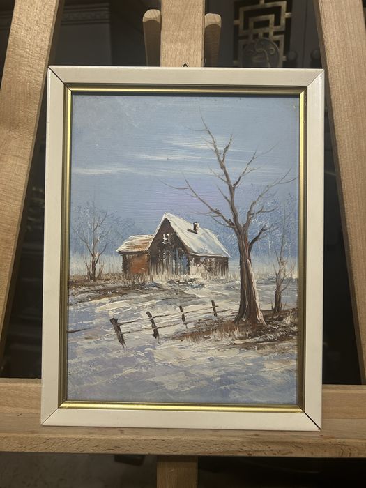 Obraz domek zimą