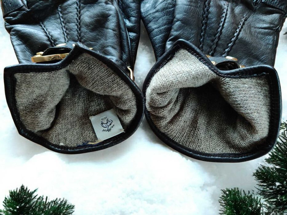 Кожаные перчатки Brooks Brothers на кашемировой подкладке.