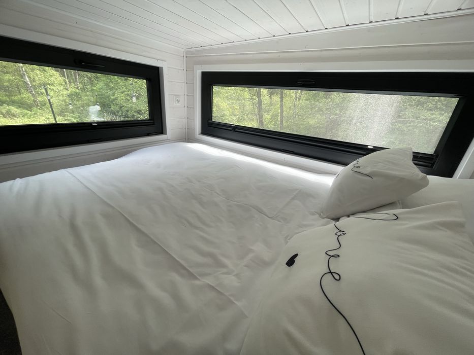 Tiny silent house river wynajem domek jacuzzi las cisza wynajme