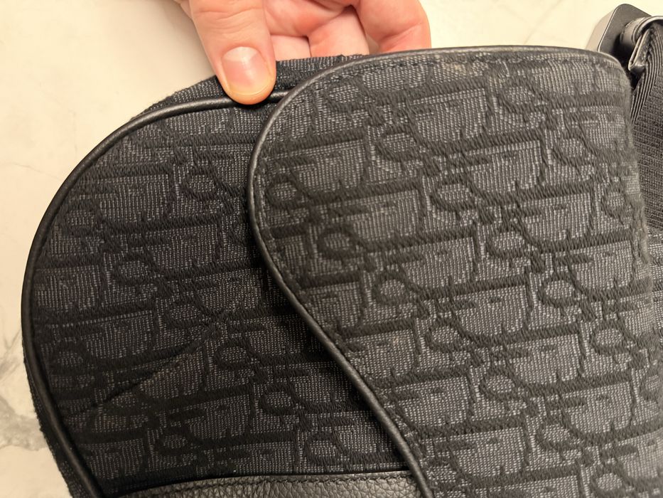 Оригинальная мужская сумка Black Dior Oblique Jacquard