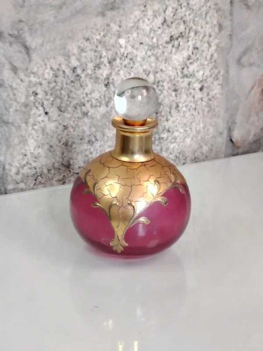 Antigo Perfumeiro Cristal Veneziano  Decoração em Ouro  ENVIO GRATIS