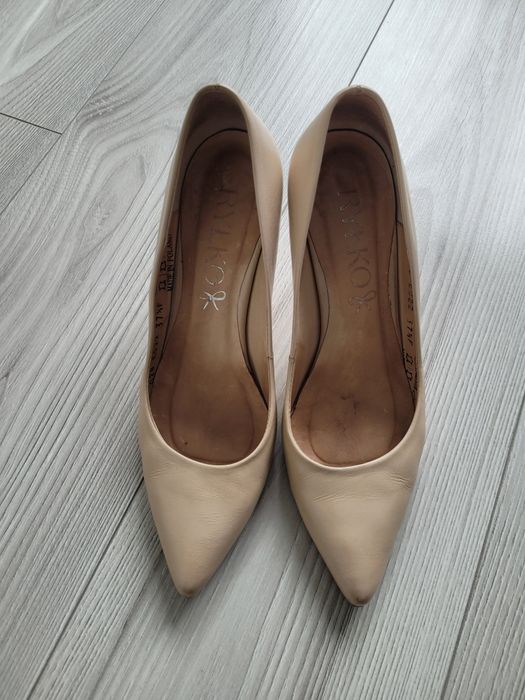 Buty Ryłko skórzane 37,5 na obcasie