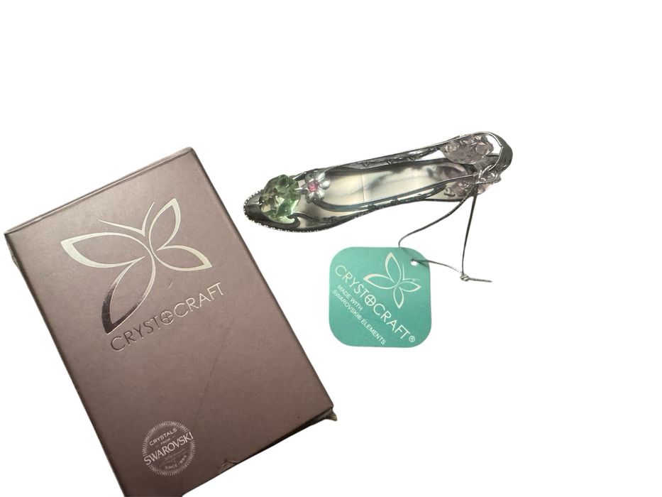 Металева туфля з елементами Swarovski