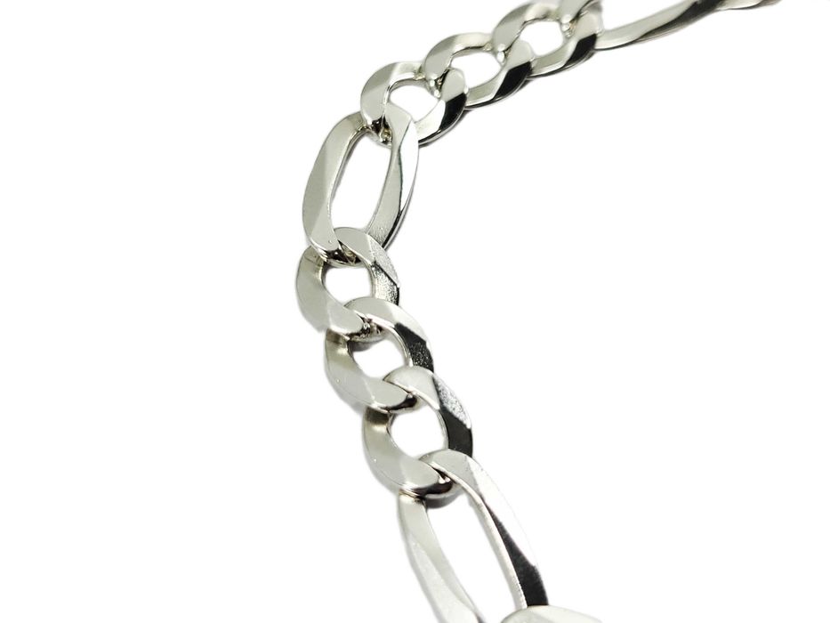 SD028 SREBRO 925 Męska bransoletka 12,14g splot figaro długość 21,5 cm