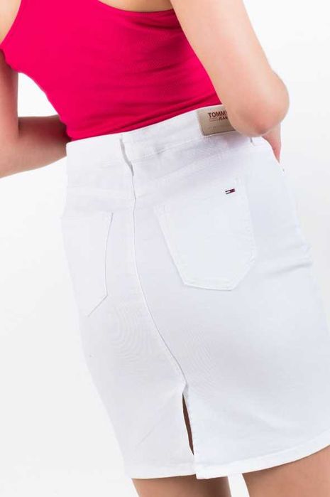 A39 letnia biała jeansowa spódnica Tommy Hilfiger midi dzins L 40