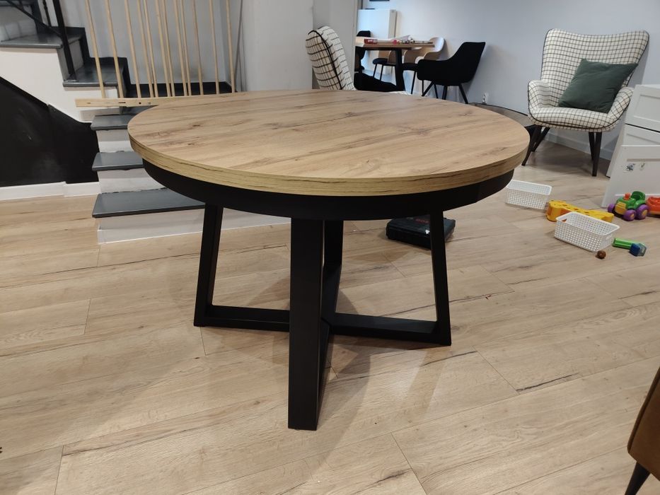Stół okrągły rozkładany Dąb Wotan 110cm - 250cmm