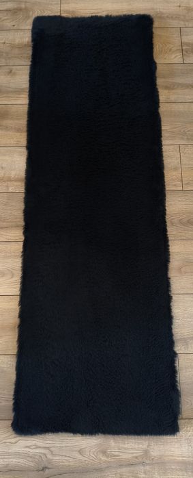 Dywan chodnik futro 50x160 2szt. czarne
