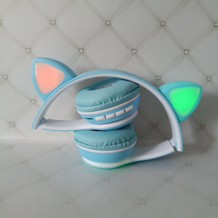 Дитячі блютуз Навушники з кошачими вушками Cat VIV-23M з підсвіткою