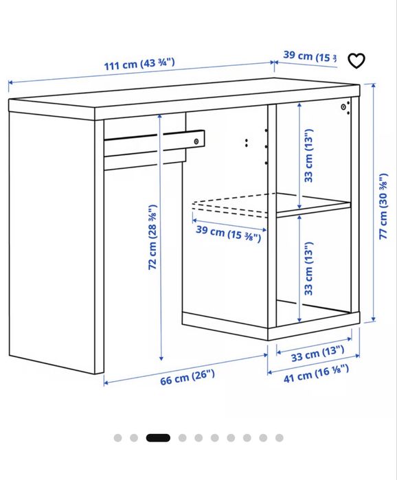 Secretaria ikea com gavetas e porta