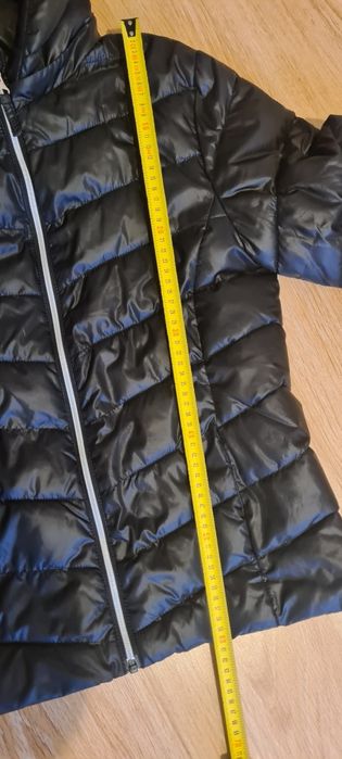 Kurtka H&M S Czarna Pikowana Odpinany Kaptur