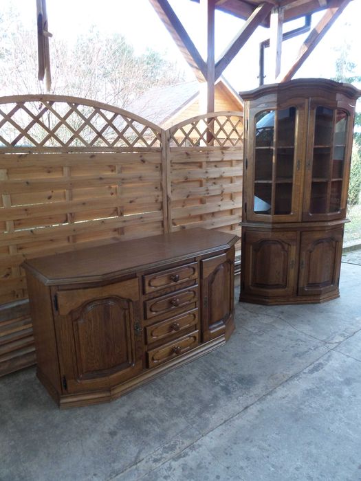 zestaw mebli FLANDERN  narożna witryna i komoda stan bdb DOWÓZ WYSYŁKA