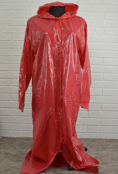 Длинный плащ из плотного блестящего ПВХ (под латекс) L. Мягкий материал