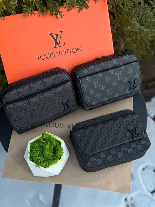Сумка Louis Vuitton шкіряна чоловіча через плече Lv сумка Луи Витон Лв