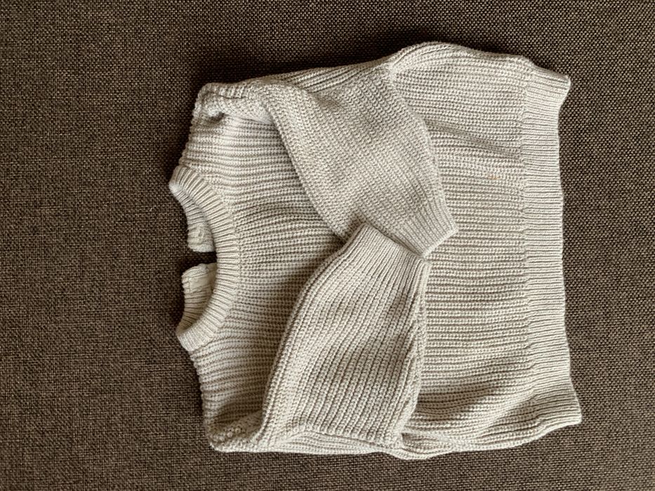 Дитячий плетений светр бежевий 62-68 H&M 2-4м