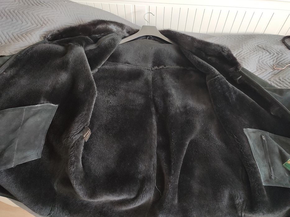 Kożuch / płaszcz męski prawdziwa skóra, futro norki