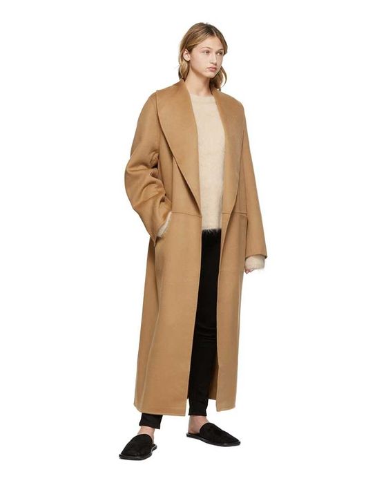 Пальто Toteme Robe Coat Eggnog \ Camel \ Black