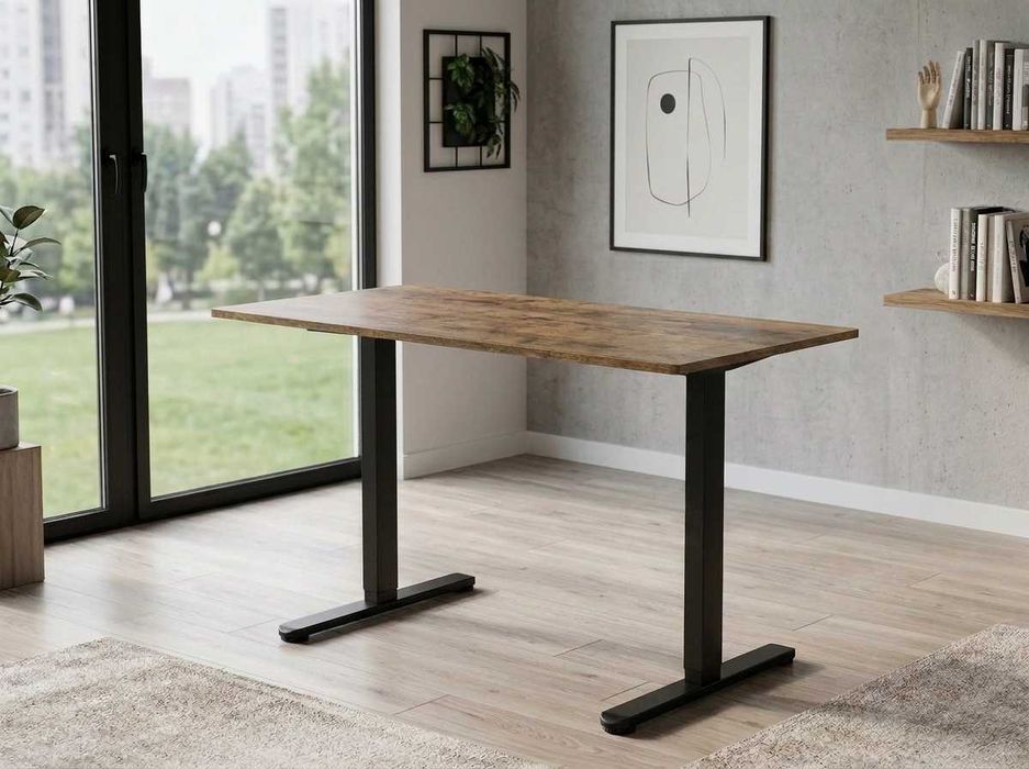 Biurko Elektrycznie Regulowane 140x70cm | Ergonomiczny Stelaż Regulacja Wysokości Pamięć | Biurko Gamingowe Komputerowe Home Office Loft NOWE Fv23%