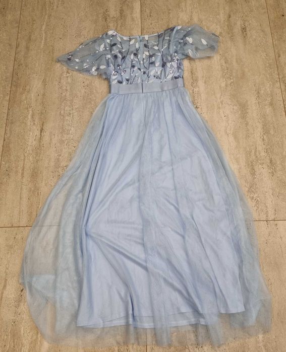 Sukienka 36 S elegancka impreza studniówka wesele komunia cekiny tiul