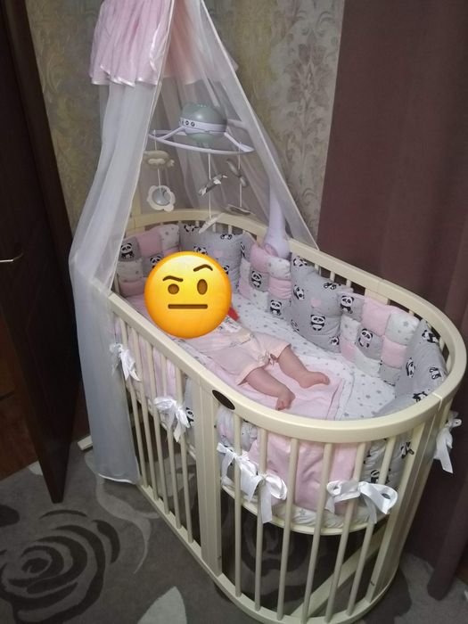 ЦІНА за все! 9 в 1. SMART BED OVAL + матрас трансформер + постіль...