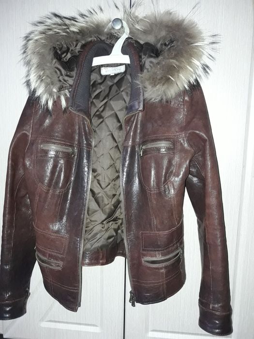 Куртка шкіряна  з капюшоном, Італія