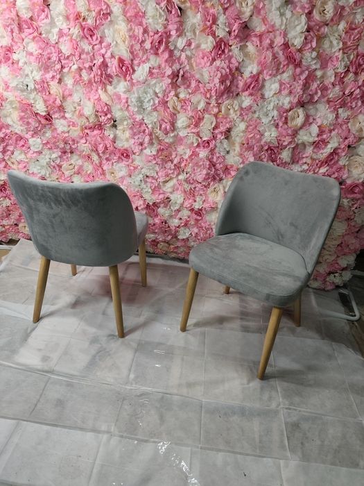 Komplet 2 krzeseł kolor szary