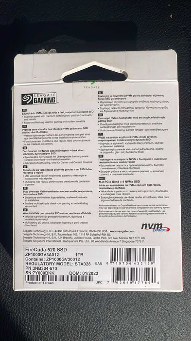 Seagate FireCuda 520 1TB Novo Selado na Caixa - PCIe Gen4 NVMe - Raro!