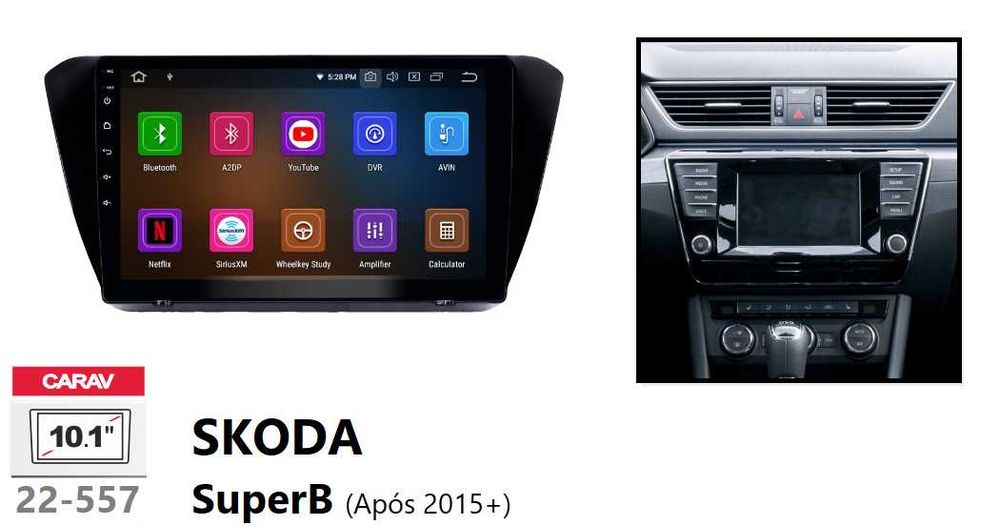 Rádio 2DIN • SKODA SuperB (2002 até 2021) • Android GPS [4+64GB]
