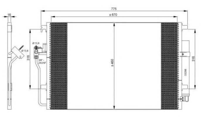 радіатор кондиціонера MB Sprinter 06-> (NRF) 35849