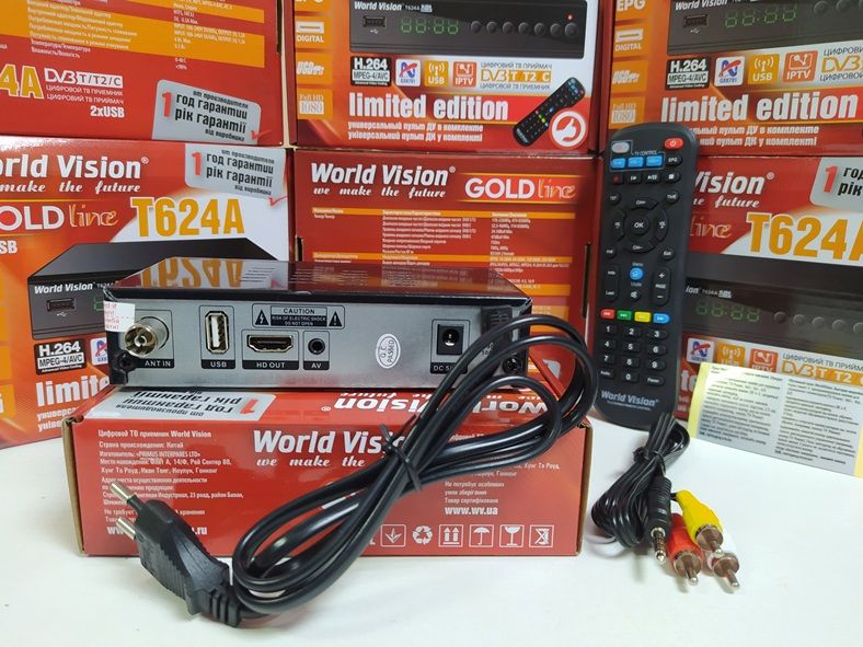 Приставка Т2 приемник World Vision T624A DVB-T2/C YouTube IPTV MeGoGo