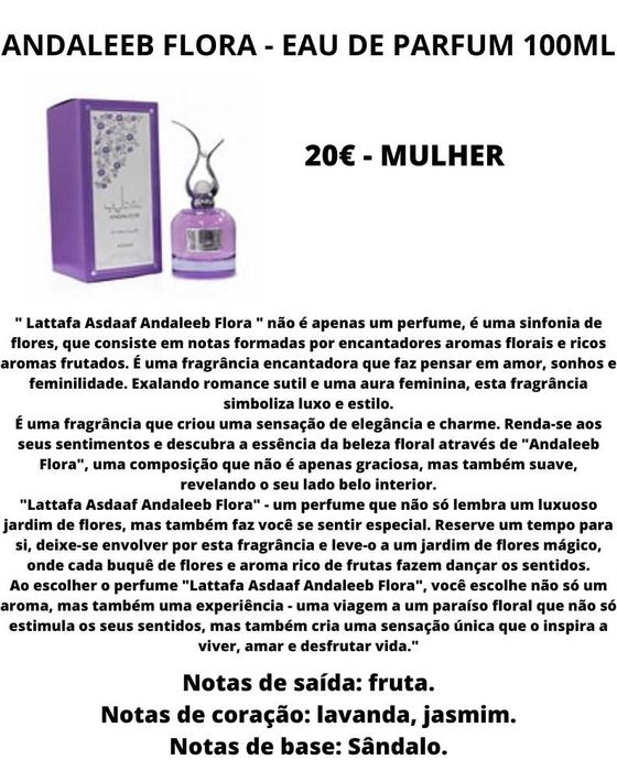 Andaleeb Flora - Eau de Parfum 100ml - Mulher