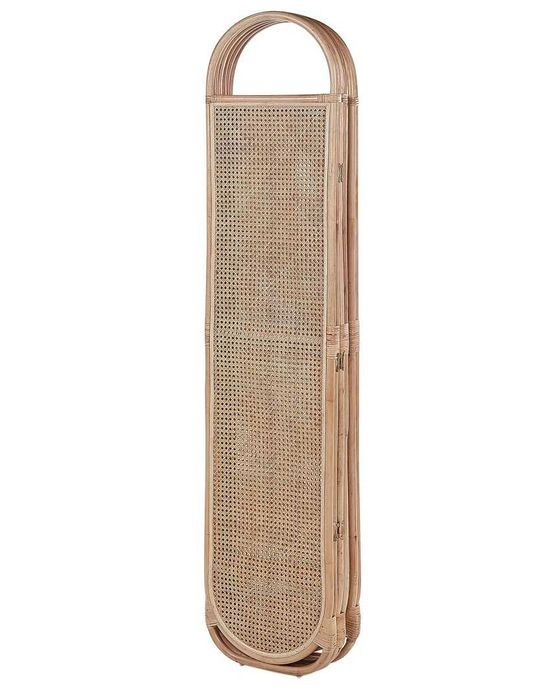 Beliani Cortona parawan rattanowy 3-panelowy jasnobrązowy